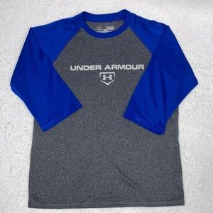 Underarmour loose heatgear blue grey baseball shirt ysm